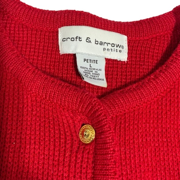 Vintage Holiday Cardigan Ugly Christmas Sweater Button Up Womens Petite Large - Picture 7 of 16